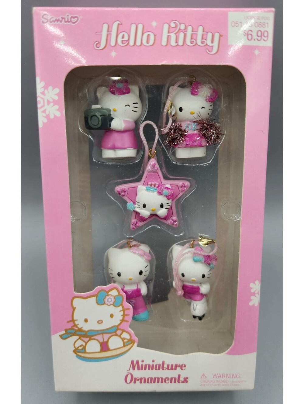 Vintage Hello Kitty Miniature Holiday Ornaments Set of 5 Sanrio RARE New in Box